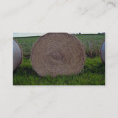 Carte De Visite La balle de foin roule dans un champ vert (Dos)