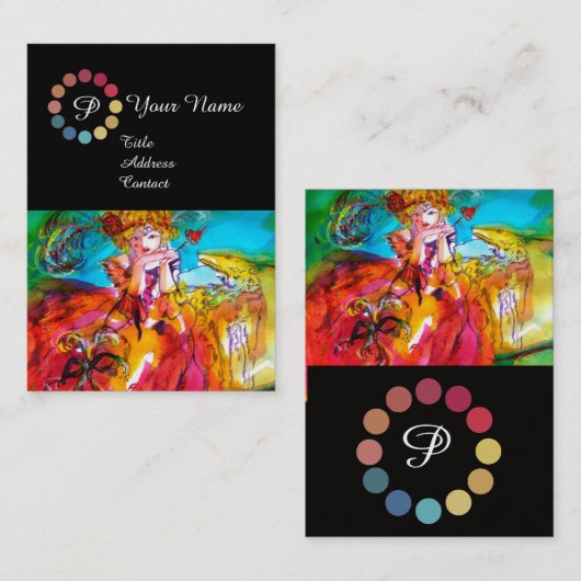 CARTE DE VISITE LA BEAUTÉ DE MIRANDOLINA SE COMPOSE D'UNE PALETTE (Devant / Derrière)