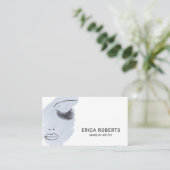 Carte De Visite La beauté fouette l'aquarelle bleu-clair de (Debout devant)