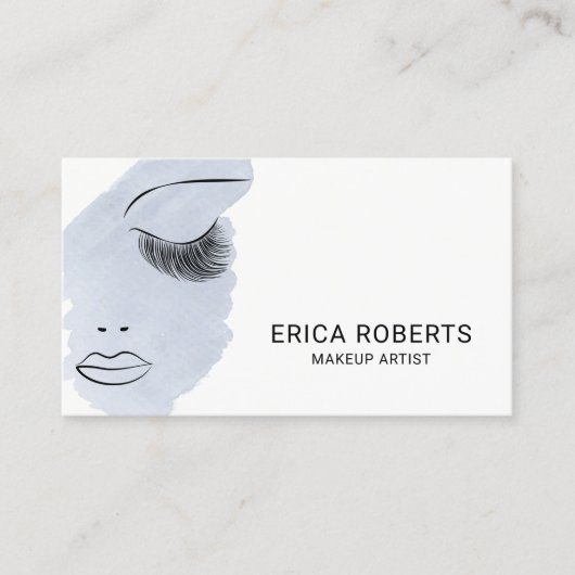 Carte De Visite La beauté fouette l'aquarelle bleu-clair de (Devant)