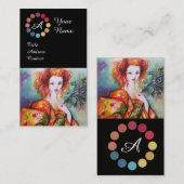 CARTE DE VISITE LA BEAUTÉ ROMANTIQUE DE LA FEMME EST LA PALETTE DE (Devant / Derrière)