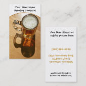 Carte De Visite La bière dans la tasse pour la brasserie ou (Devant / Derrière)