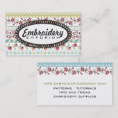 Carte De Visite La broderie d'art de pixel de Pixelated fleurit la (Devant / Derrière)