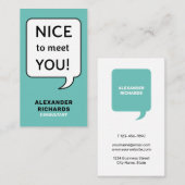 Carte De Visite La Bulle Discours Est Agréable De Vous Rencontrer  (Devant / Derrière)