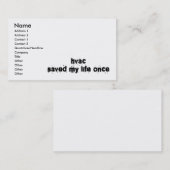 Carte De Visite La CAHT a sauvé ma vie par le passé (Devant / Derrière)