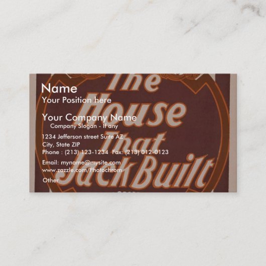 Carte De Visite La Chambre que Jack a construite, le rétro Th de (Devant)