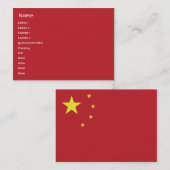 Carte De Visite La Chine - potelée (Devant / Derrière)
