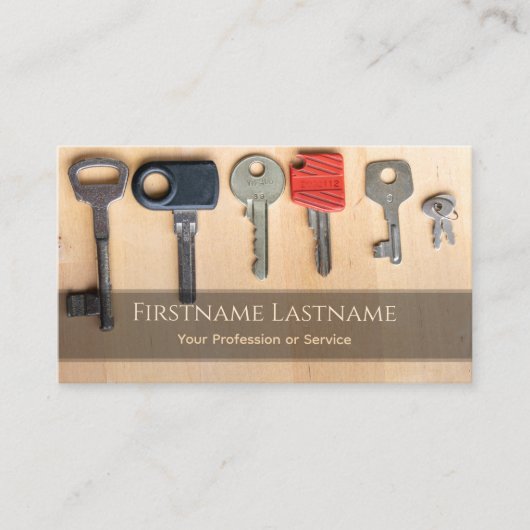 Carte De Visite La clé de votre succès dans les verrous de clés et (Devant)