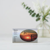 Carte De Visite La colombe et la croix de résurrection du coucher  (Debout devant)