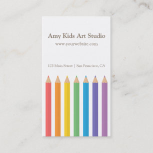 Carte De Visite La coloration moderne d'arc-en-ciel crayonne des