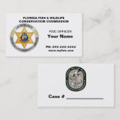 Carte De Visite La Commission FWC de faune de la Floride (Devant / Derrière)