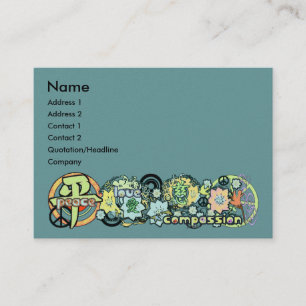 Carte De Visite La compassion de l'amour pour la paix