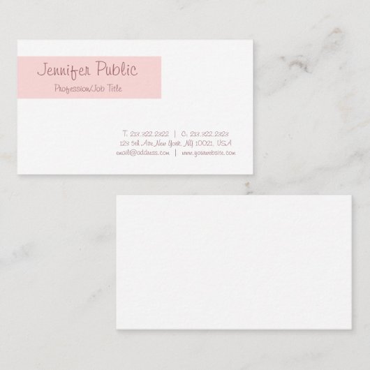 Carte De Visite La conception propre élégante à main levée (Devant / Derrière)