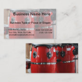 Carte De Visite La Conga rouge lumineuse bat du tambour de (Devant / Derrière)