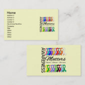 Carte De Visite La conscience importe des rubans de Cancer (Devant / Derrière)