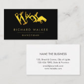 Carte De Visite La construction usine le noir d'or de bricoleur (Devant / Derrière)