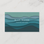 Carte De Visite La côte moderne des vagues de l'océan bleu (Devant)
