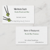 Carte De Visite La côtelette colle le restaurant chinois de (Devant / Derrière)