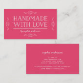 Carte De Visite La couleur Editable s'épanouit fait main avec (Devant / Derrière)