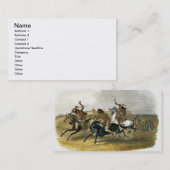 Carte De Visite La course de chevaux des Indiens de Sioux (Devant / Derrière)