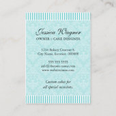 Carte De Visite La couture durcit l'Aqua de boulangerie (Dos)