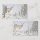 Carte De Visite La crête du geai, cerf commun de queue blanche (Devant / Derrière)