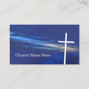Carte De Visite La Croix au ciel du soir religieux