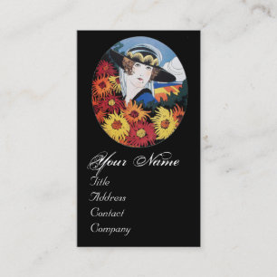Carte De Visite La Dame aux fleurs de Chrysanthemum