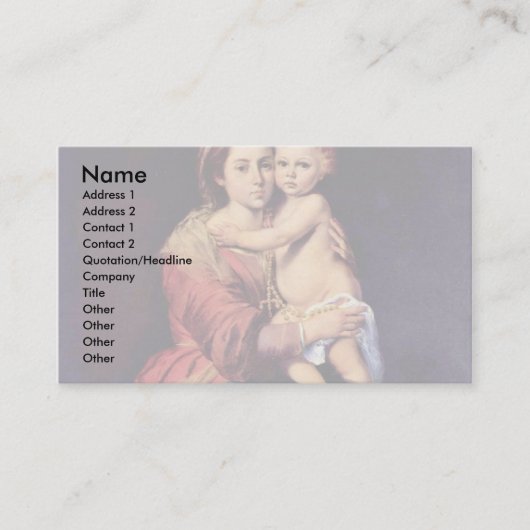 Carte De Visite La Dame Du Rosaire (Devant)