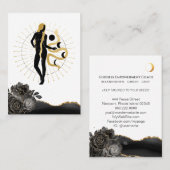 Carte De Visite *~* La déesse Rose Les Phases De La Lune Du Serpen (Devant / Derrière)