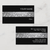 Carte De Visite La disco couvre de tuiles le noir de rayure de (Devant / Derrière)