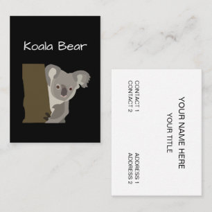 Carte De Visite La faune animale de l'ours de Koala