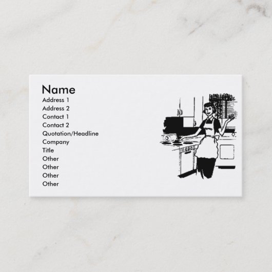 Carte De Visite La femme au foyer des années 50 (Devant)