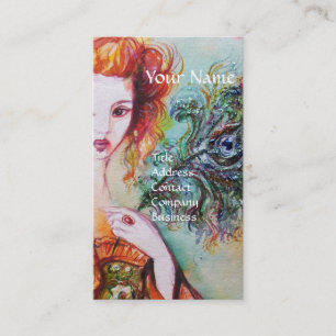 CARTE DE VISITE LA FEMME ROMANTIQUE, LE PEACOCK PARLANT