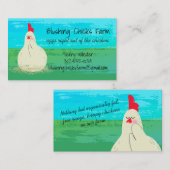 Carte De Visite La ferme libre de gamme de poulet heureux eggs le (Devant / Derrière)
