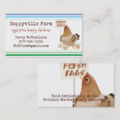 Carte De Visite La ferme libre de gamme de signe de poulet eggs le (Devant / Derrière)