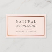 Carte De Visite La feuille d'or rose chic et rougissent les (Devant)