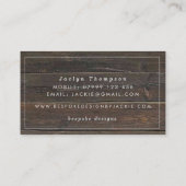 Carte De Visite la ficelle florale en bois rustique allume le (Dos)