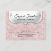 Carte De Visite La fidélité perle les bijoux roses de maquillage (Dos)