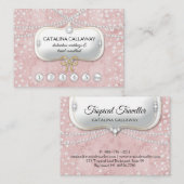 Carte De Visite La fidélité perle les bijoux roses de maquillage (Devant / Derrière)