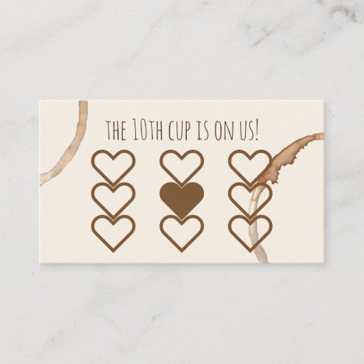 Carte De Visite la fidélité récompense le café de coffeeshop de (Devant)