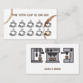 Carte De Visite la fidélité récompense le café de coffeeshop de (Devant / Derrière)