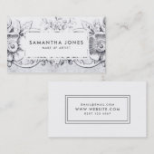 Carte De Visite La fleur antique d'ange d'ange composent l'artiste (Devant / Derrière)