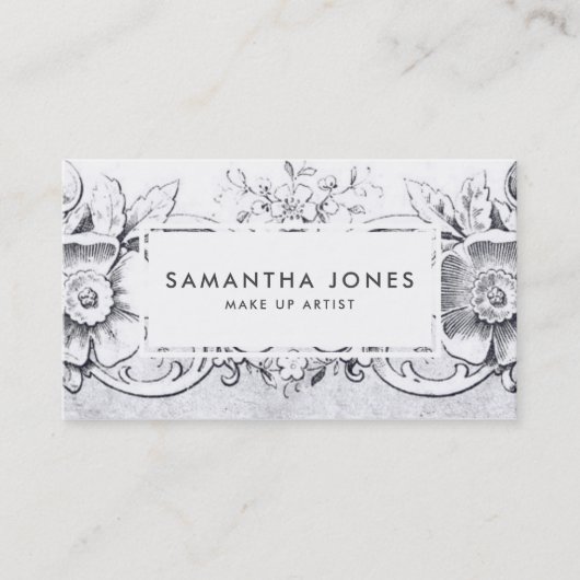 Carte De Visite La fleur antique d'ange d'ange composent l'artiste (Devant)