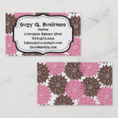 Carte De Visite La fleur assez rose et Brown fleurit impression (Devant / Derrière)