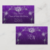 Carte De Visite La fleur blanche tourbillonne sur le pourpre (Devant / Derrière)