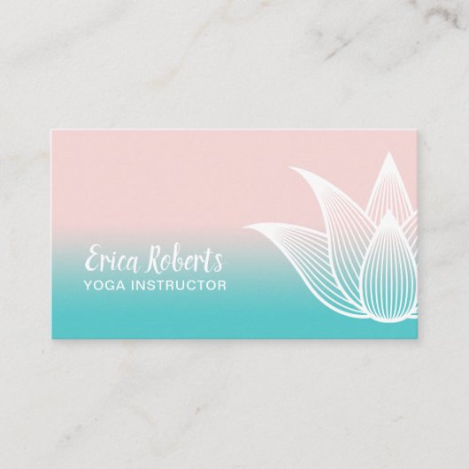 Carte De Visite La fleur de Lotus d'instructeur de yoga rougissent (Devant)