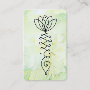 Carte De Visite *~* La florale de Reiki Yoga Heart Peony Lotus Fle