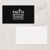 Carte De Visite La Foi Chrétienne Forte Prend Courage Religieux (Devant / Derrière)