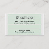 Carte De Visite La fondue de Flora en vert (Dos)